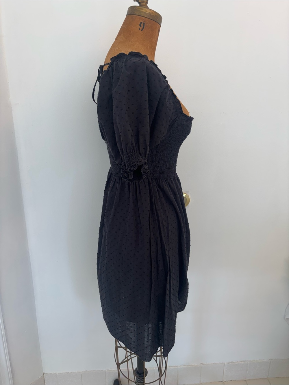 Hill House Home The Nap Dress Black Swiss Dot Smocked Babydoll Cottagecore XS - Picture 4 of 6